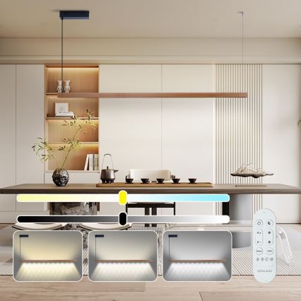 Immax NEO 07305L - LED dimbare pendellamp aan kabel MADEIRA LED/44W/230V Wi-Fi Tuya 202 cm eiken + afstandsbediening