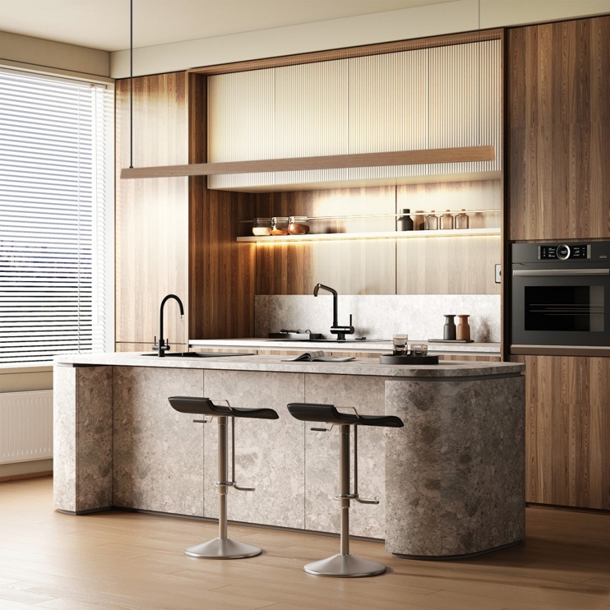 Immax NEO 07305L - LED dimbare pendellamp aan kabel MADEIRA LED/44W/230V Wi-Fi Tuya 202 cm eiken + afstandsbediening