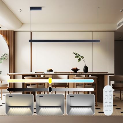 Immax NEO 07307L - Dimbare LED-hanglamp aan kabel MADEIRA LED/33W/230V Wi-Fi Tuya 152 cm zwart + afstandsbediening