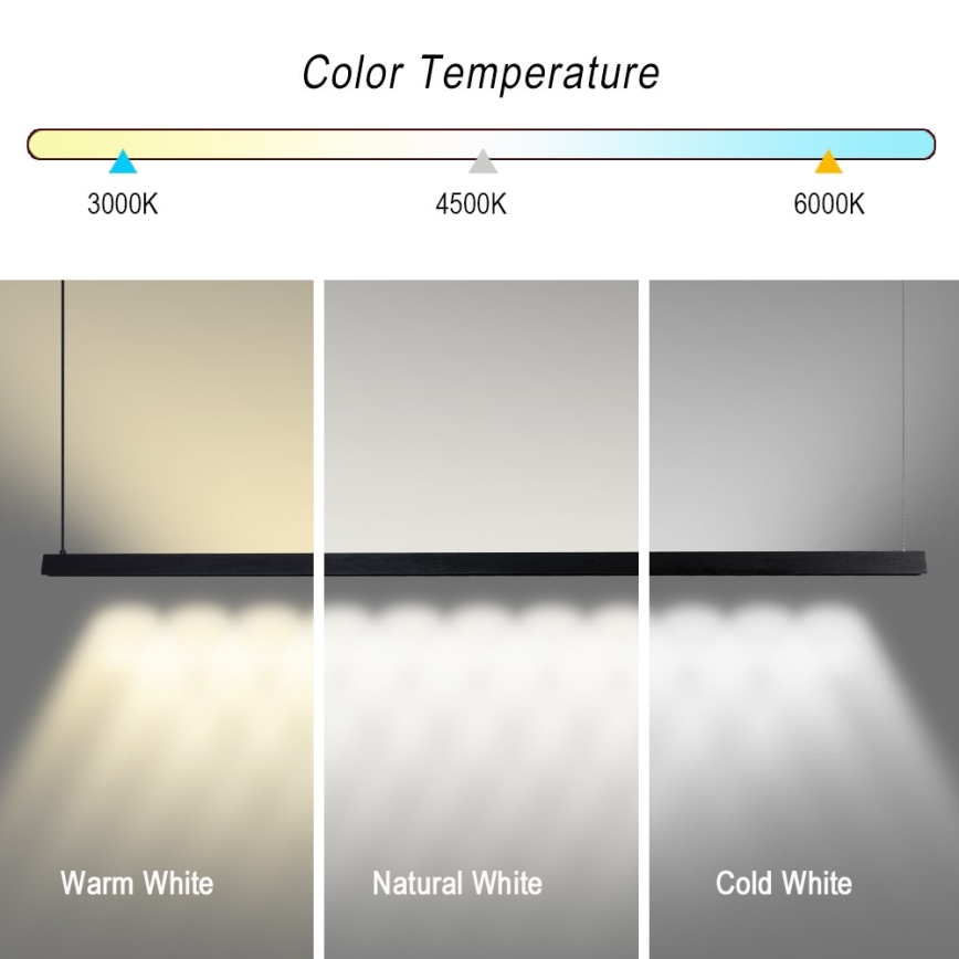 Immax NEO 07308L - LED dimbare hanglamp aan kabel MADEIRA LED/44W/230V Wi-Fi Tuya 202 cm zwart + afstandsbediening