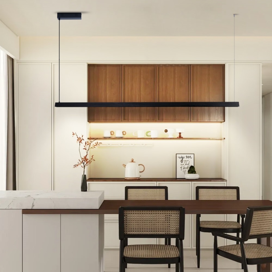 Immax NEO 07308L - LED dimbare hanglamp aan kabel MADEIRA LED/44W/230V Wi-Fi Tuya 202 cm zwart + afstandsbediening