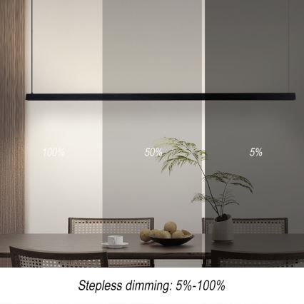 Immax NEO 07308L - Suspension LED dimmable sur câble MADEIRA LED/44W/230V Wi-Fi Tuya 202 cm noir + télécommande
