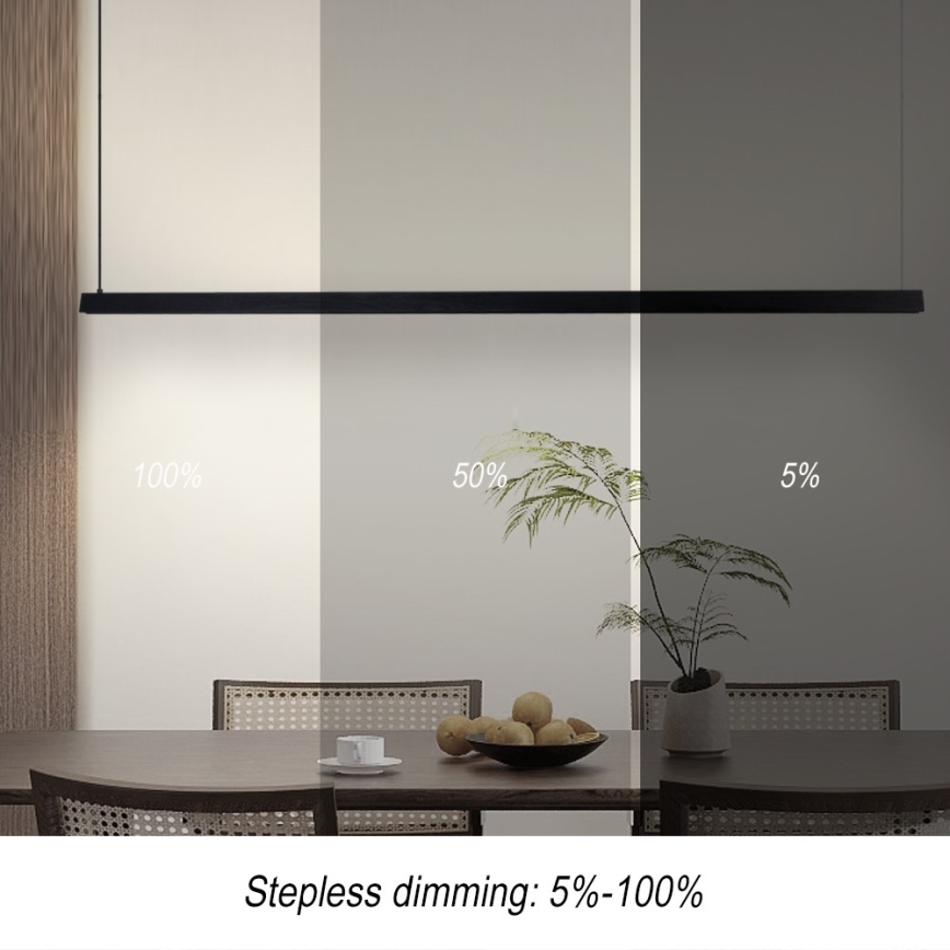 Immax NEO 07308L - Suspension LED dimmable sur câble MADEIRA LED/44W/230V Wi-Fi Tuya 202 cm noir + télécommande