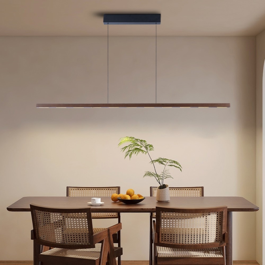 Immax NEO 07309L - MADEIRA dimbare LED-pendellamp aan kabel met sensor, LED/37W/230V, 157 cm, walnoot