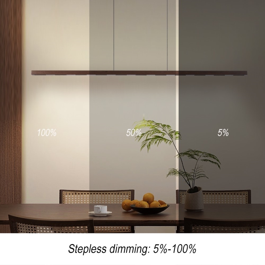 Immax NEO 07309L - Suspension LED dimmable sur câble avec capteur MADEIRA LED/37W/230V 157 cm finition noyer