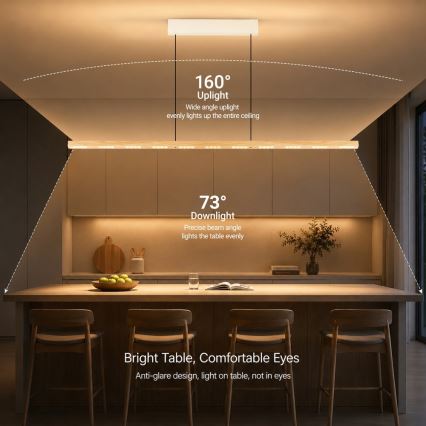 Immax NEO 07310L - Suspension LED dimmable sur câble avec capteur MADEIRA LED/37W/230V 157 cm en frêne