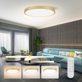 Immax NEO 07311L - Plafonnier LED dimmable SEMPLICI LED/96W/230V Ø 80 cm Wi-Fi Tuya doré + télécommande