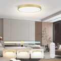 Immax NEO 07312L - Plafonnier LED dimmable SEMPLICI LED/128W/230V Ø 100 cm Wi‑Fi Tuya doré + télécommande