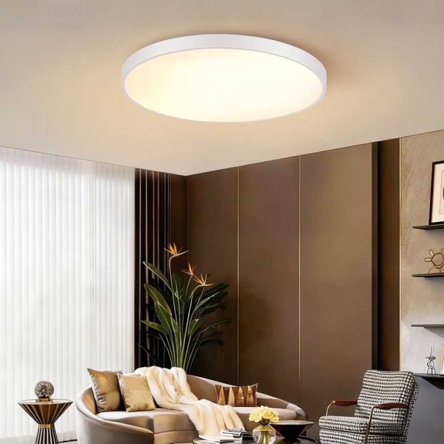 Immax NEO 07315L - Plafonnier LED dimmable SEMPLICI LED/96W/230V Ø 80 cm Wi‑Fi Tuya blanc + télécommande