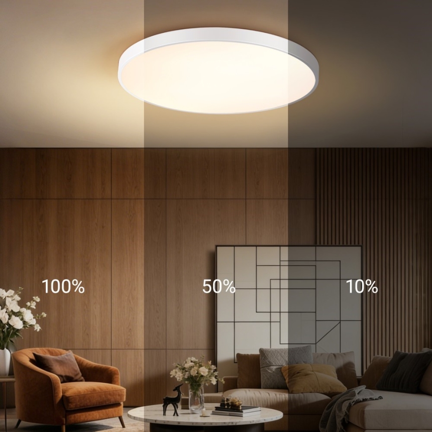 Immax NEO 07315L - Plafonnier LED dimmable SEMPLICI LED/96W/230V Ø 80 cm Wi‑Fi Tuya blanc + télécommande
