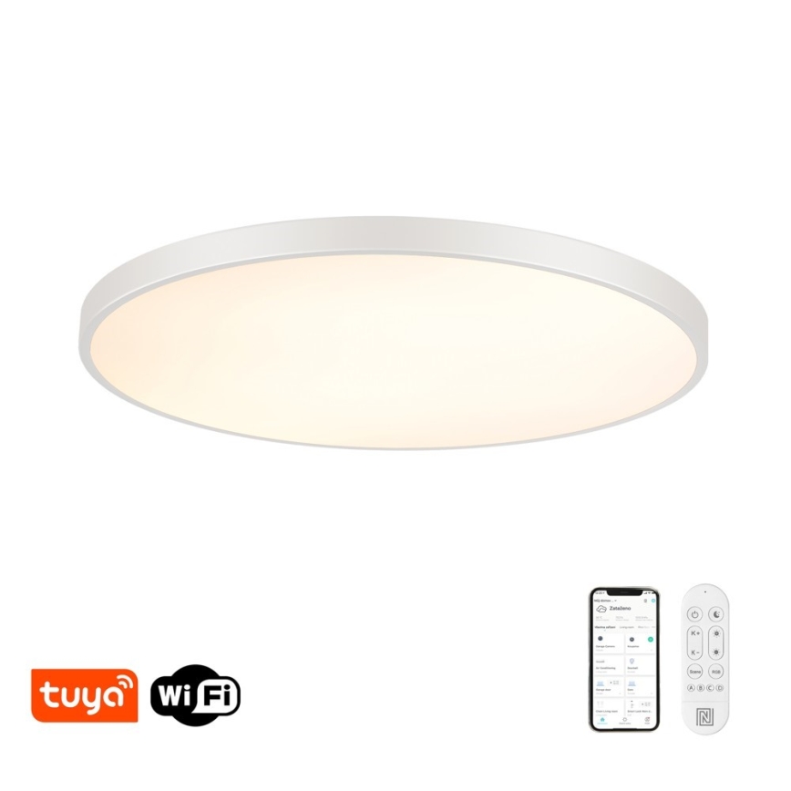 Immax NEO 07316L - Plafonnier LED dimmable SEMPLICI LED/128W/230V diam. 100 cm Wi-Fi Tuya blanc + télécommande