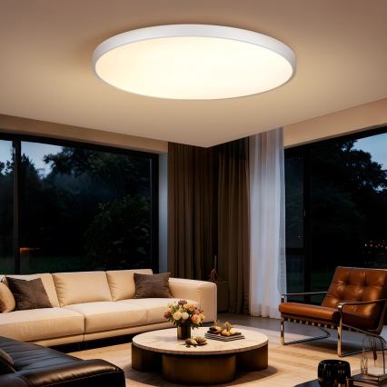 Immax NEO 07316L - Plafonnier LED dimmable SEMPLICI LED/128W/230V diam. 100 cm Wi-Fi Tuya blanc + télécommande