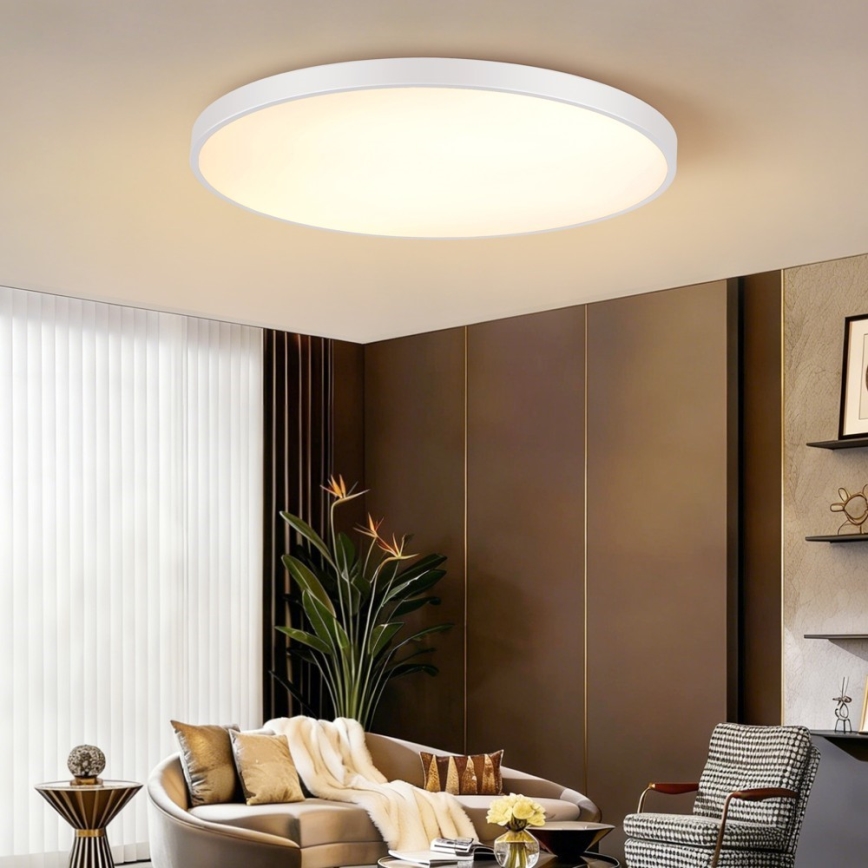 Immax NEO 07316L - Plafonnier LED dimmable SEMPLICI LED/128W/230V diam. 100 cm Wi-Fi Tuya blanc + télécommande