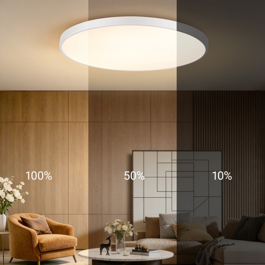 Immax NEO 07316L - Plafonnier LED dimmable SEMPLICI LED/128W/230V diam. 100 cm Wi-Fi Tuya blanc + télécommande