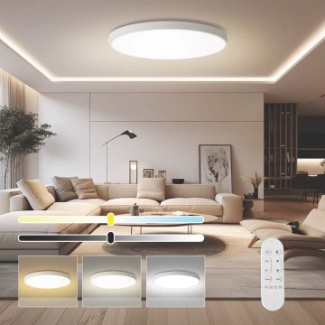 Immax NEO 07316L - Plafonnier LED dimmable SEMPLICI LED/128W/230V diam. 100 cm Wi-Fi Tuya blanc + télécommande