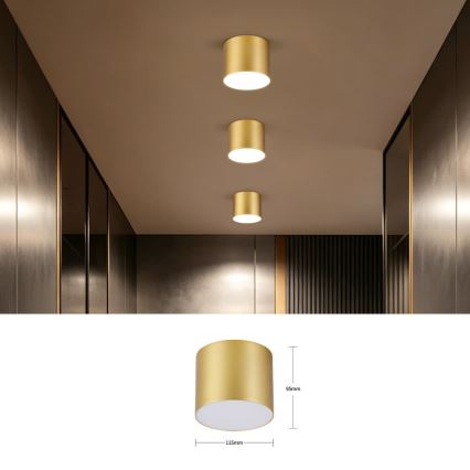Immax NEO 07317L - LED-dimbare plafondlamp RONDATE LED/18W/230V Ø 11,5 cm Wi-Fi Tuya goudkleurig
