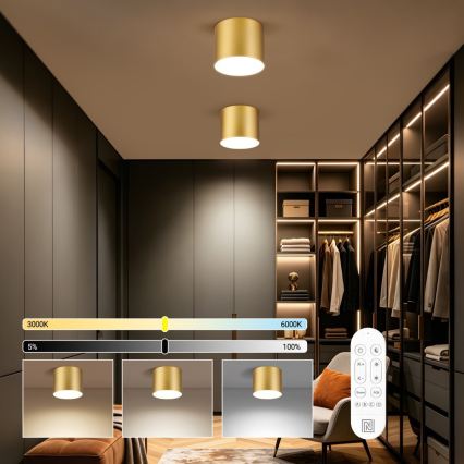 Immax NEO 07318L - Plafonnier LED dimmable RONDATE LED/32W/230V Ø 16,5 cm Wi‑Fi Tuya doré