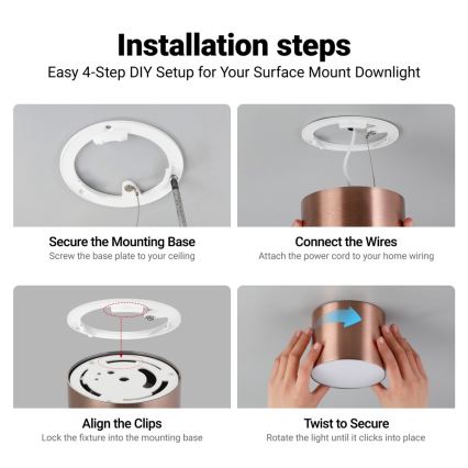Immax NEO 07319L - RONDATE dimbare LED-plafondlamp 18W/230V Ø 11,5 cm Wi‑Fi Tuya roségoud