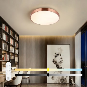 Immax NEO 07321L - dimbare LED-plafondlamp NEO LITE SEMPLICI LED/36W/230V Ø 40 cm koperkleurig + afstandsbediening