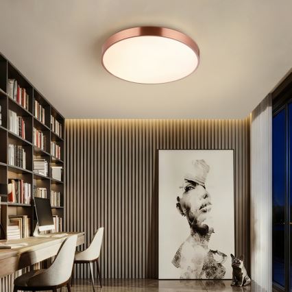 Immax NEO 07321L - Plafonnier LED dimmable NEO LITE SEMPLICI LED/36W/230V Ø 40 cm compatible Tuya, finition or rose + télécommande