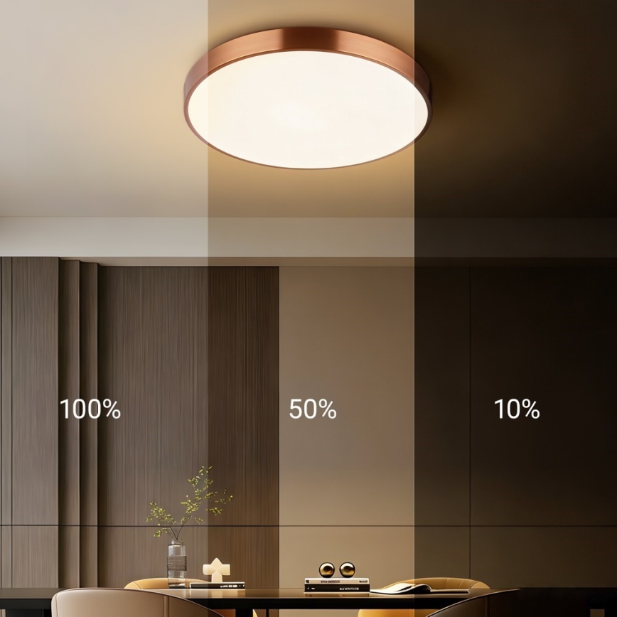 Immax NEO 07321L - Plafonnier LED dimmable NEO LITE SEMPLICI LED/36W/230V Ø 40 cm cuivré + télécommande
