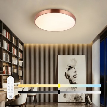 Immax NEO 07322L - Dimbare LED-plafondlamp NEO LITE SEMPLICI LED/60W/230V Ø 60 cm Tuya roségoud + afstandsbediening