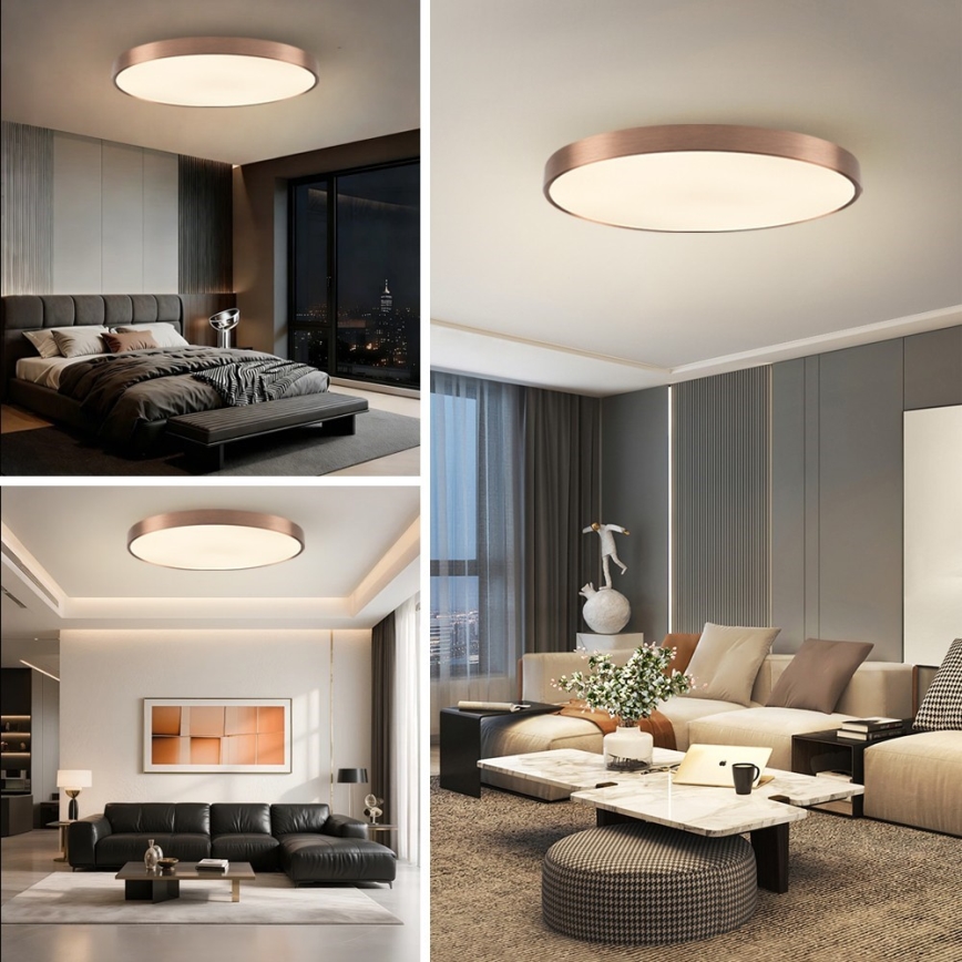 Immax NEO 07324L - Plafonnier LED dimmable SEMPLICI / 128 W / 230 V Ø 100 cm Wi‑Fi (Tuya), finition dorée + télécommande