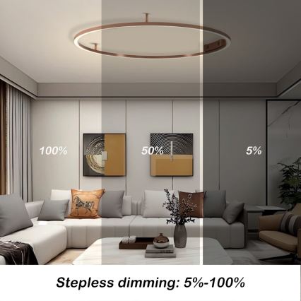 Immax NEO 07325-120C - Plafonnier LED dimmable FINO LED/72W/230V 120 cm Tuya or rose + télécommande