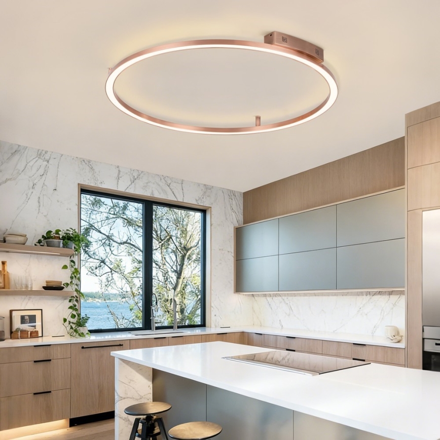 Immax NEO 07325-120C - Plafonnier LED dimmable FINO LED/72W/230V 120 cm Tuya or rose + télécommande