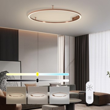 Immax NEO 07326-80C - Plafonnier LED dimmable FINO LED/55W/230V 80 cm Tuya or rose + télécommande