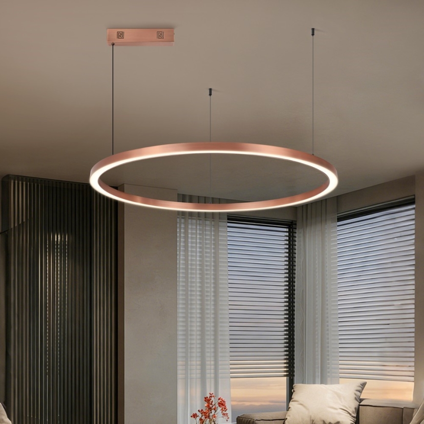 Immax NEO 07327L - Suspension LED dimmable sur câble FINO LED/55W/230V 80 cm Tuya or rose + télécommande