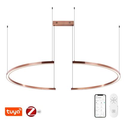 Immax NEO 07328L - Suspension LED dimmable sur câble FINO LED/72W/230V 120 cm or rose Tuya + télécommande