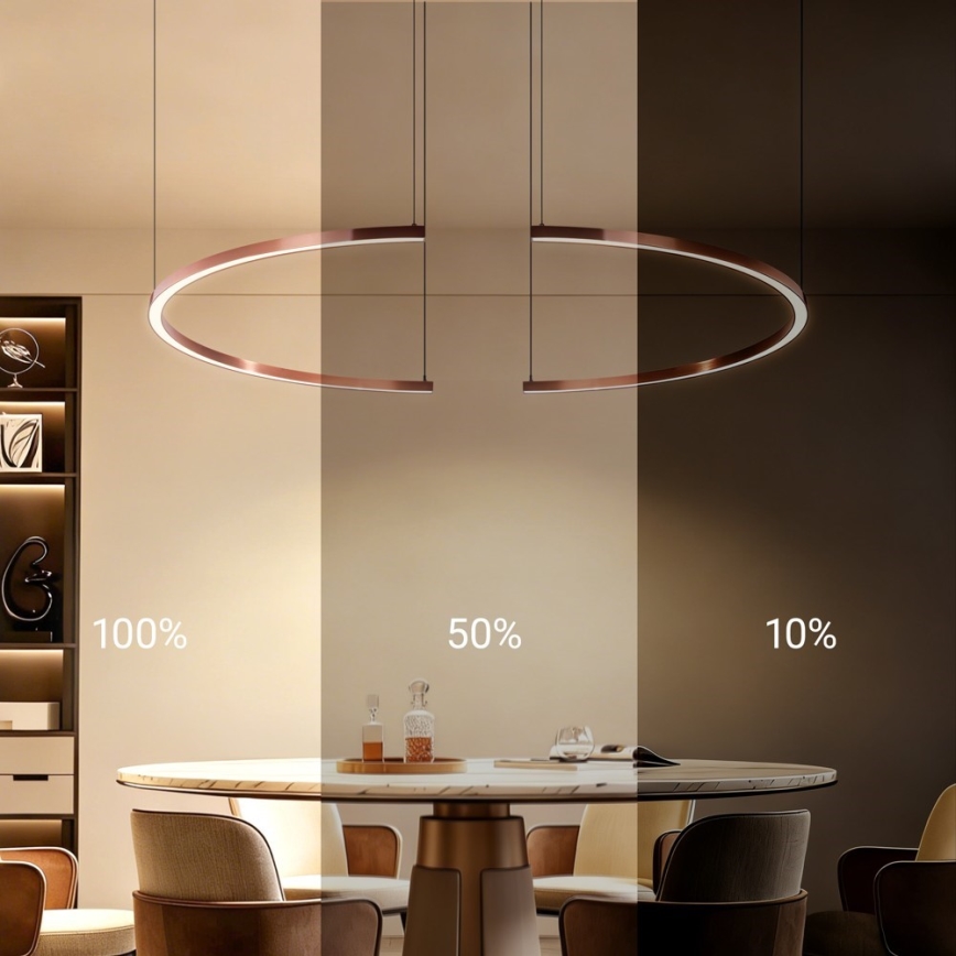 Immax NEO 07328L - Suspension LED dimmable sur câble FINO LED/72W/230V 120 cm or rose Tuya + télécommande
