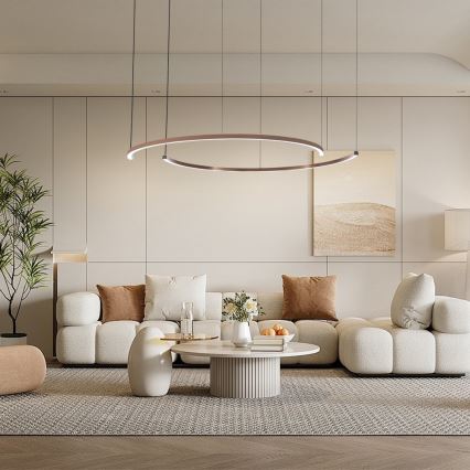 Immax NEO 07328L - Suspension LED dimmable sur câble FINO LED/72W/230V 120 cm or rose Tuya + télécommande