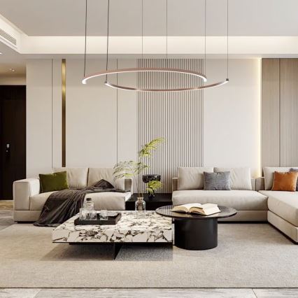 Immax NEO 07328L - Suspension LED dimmable sur câble FINO LED/72W/230V 120 cm or rose Tuya + télécommande