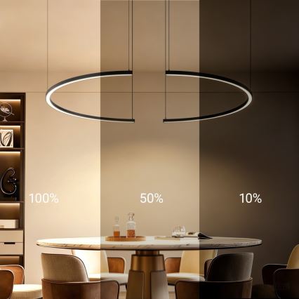 Immax NEO 07329L - Suspension LED dimmable sur câble FINO LED/72W/230V 120 cm Tuya noir + télécommande