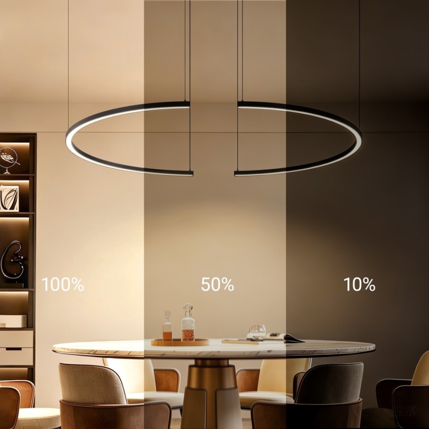 Immax NEO 07329L - Suspension LED dimmable sur câble FINO LED/72W/230V 120 cm Tuya noir + télécommande