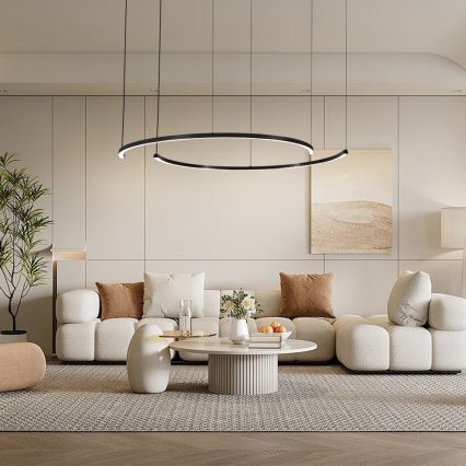 Immax NEO 07329L - Suspension LED dimmable sur câble FINO LED/72W/230V 120 cm Tuya noir + télécommande