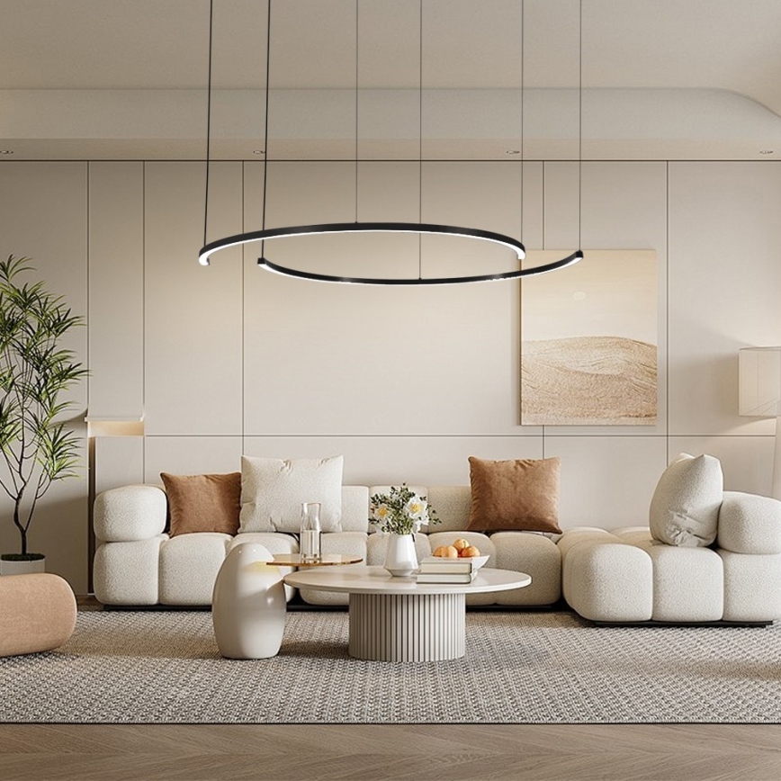 Immax NEO 07329L - Suspension LED dimmable sur câble FINO LED/72W/230V 120 cm Tuya noir + télécommande