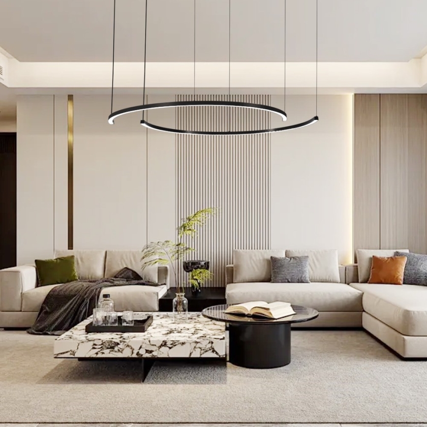 Immax NEO 07329L - Suspension LED dimmable sur câble FINO LED/72W/230V 120 cm Tuya noir + télécommande