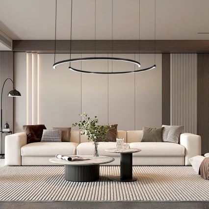 Immax NEO 07329L - Suspension LED dimmable sur câble FINO LED/72W/230V 120 cm Tuya noir + télécommande
