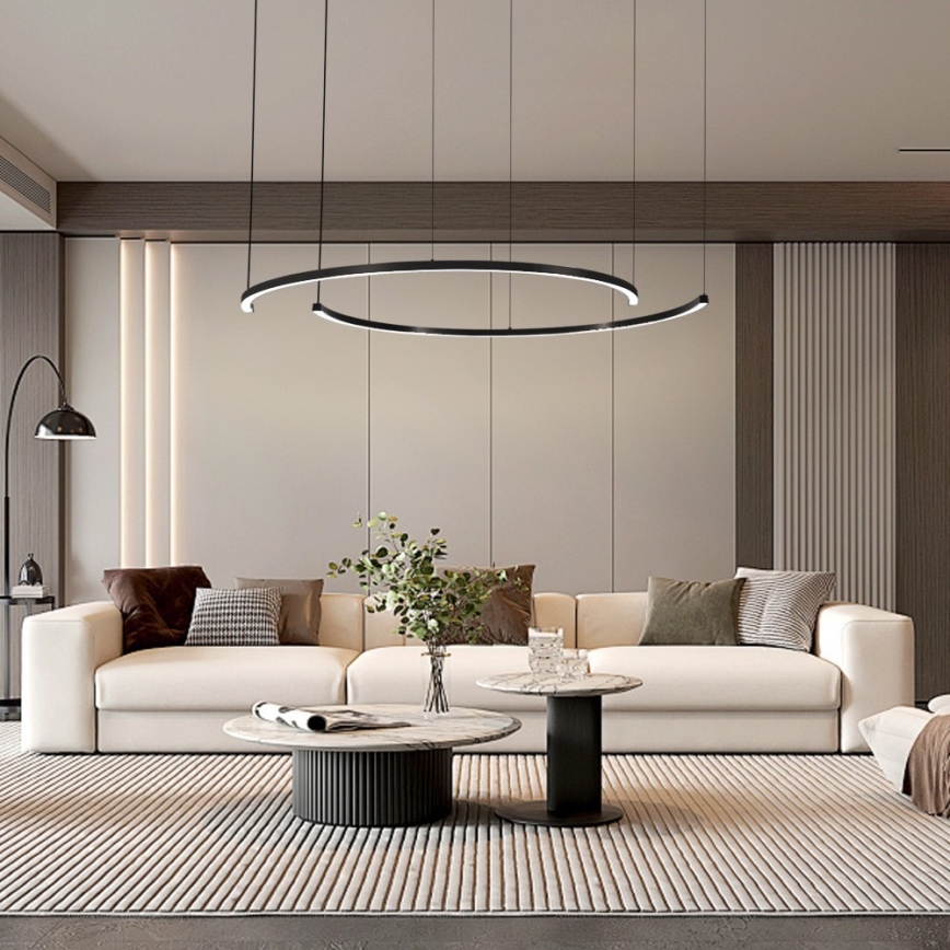 Immax NEO 07329L - Suspension LED dimmable sur câble FINO LED/72W/230V 120 cm Tuya noir + télécommande
