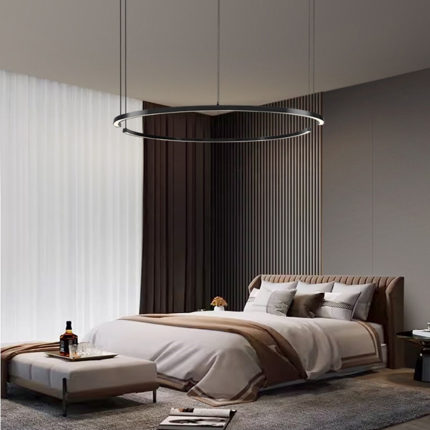 Immax NEO 07329L - Suspension LED dimmable sur câble FINO LED/72W/230V 120 cm Tuya noir + télécommande