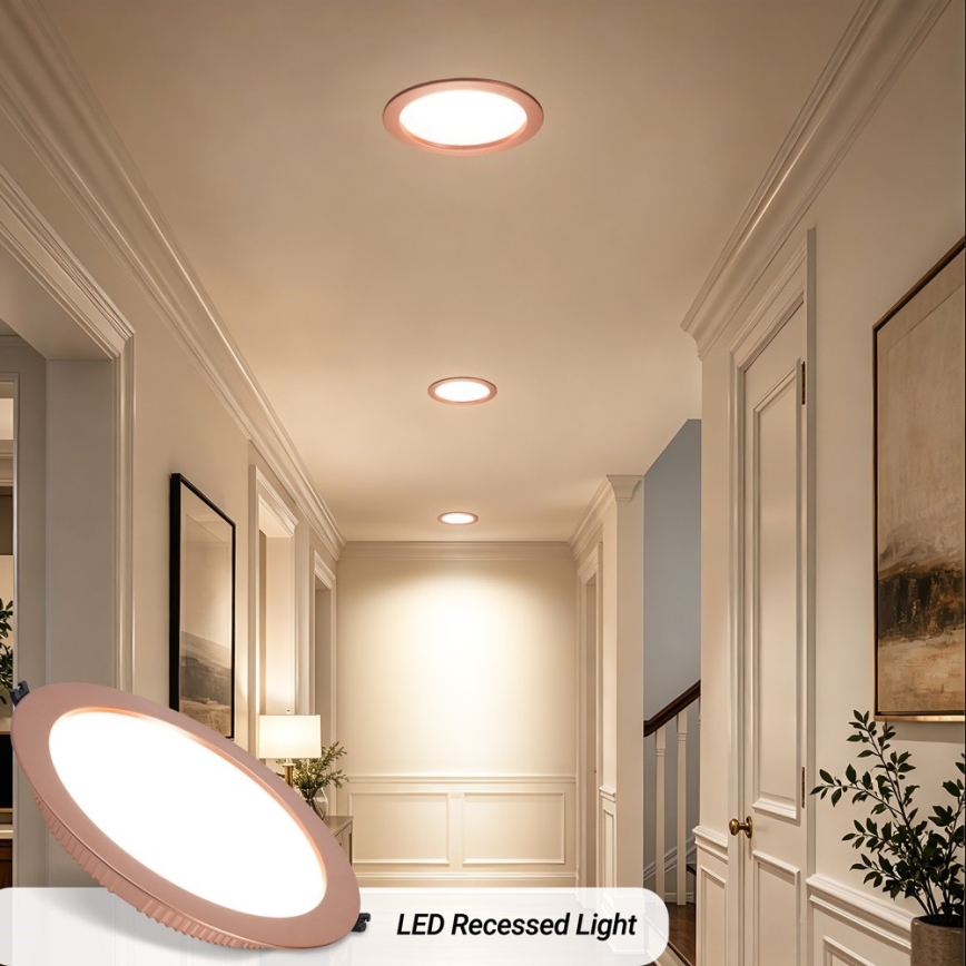 Immax NEO 07331L - Luminaire encastré dimmable DOWN LED/36W/230V, Wi‑Fi Tuya, Ø 23 cm, or rose