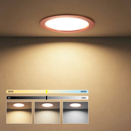 Immax NEO 07331L - LED dimbare inbouwspot DOWN LED/36W/230V Wi-Fi Tuya Ø 23 cm roségoud