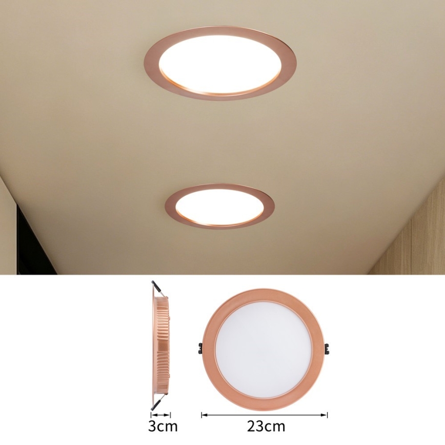 Immax NEO 07331L - LED dimbare inbouwspot DOWN LED/36W/230V Wi-Fi Tuya Ø 23 cm roségoud