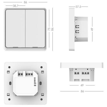 Immax NEO 07513L - 2-knopschakelaar SMART 230V Wi-Fi Tuya