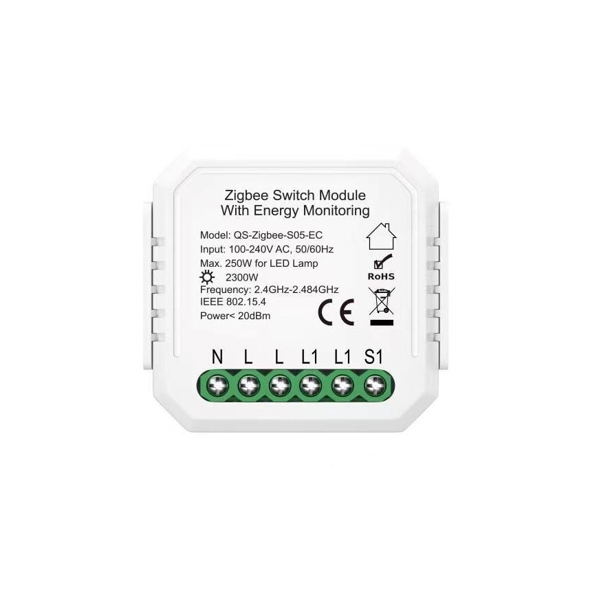 Immax NEO 07521L - Contrôleur connecté avec mesure de la consommation V6 1 bouton Tuya