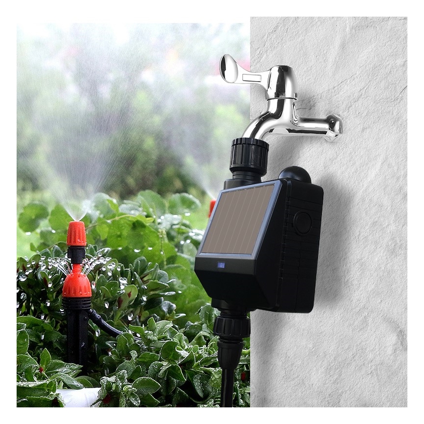 Immax NEO 07524L - Valve d'irrigation avec panneau solaire 2xAA IP65 Tuya