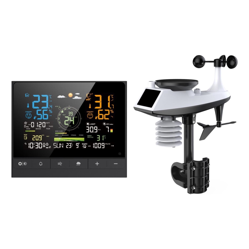 Immax NEO 07528L - Station météo professionnelle 7-en-1 NEO LITE SMART 5V/2xAAA + 3xAA